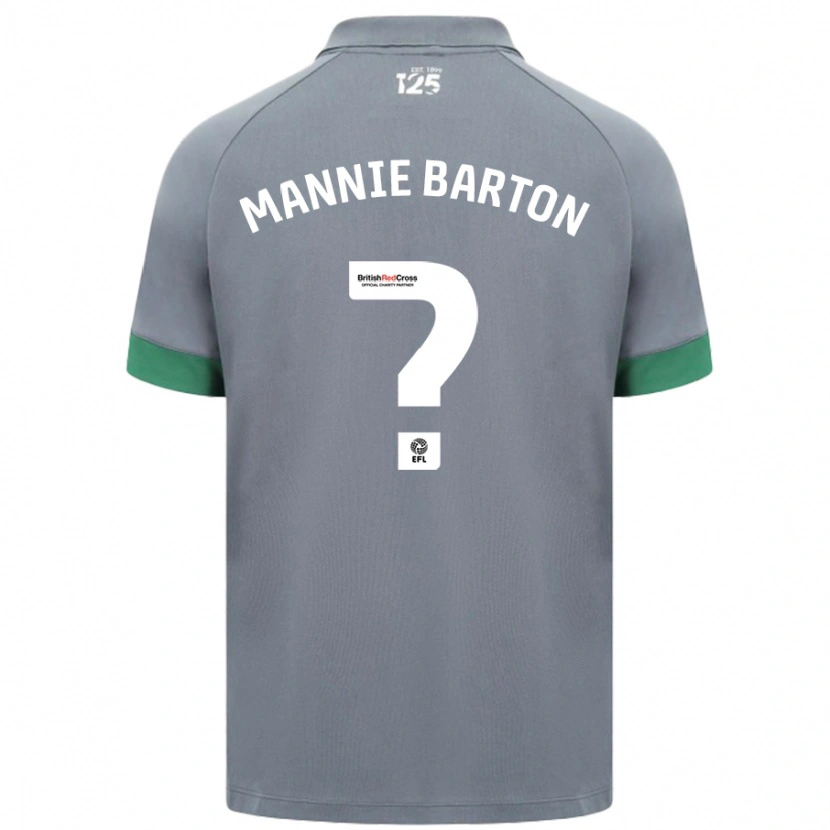 Danxen Män Mannie Barton #0 Mörkgrå Bortatröja Matchtröjor 2024/25 Tröjor T-Tröja