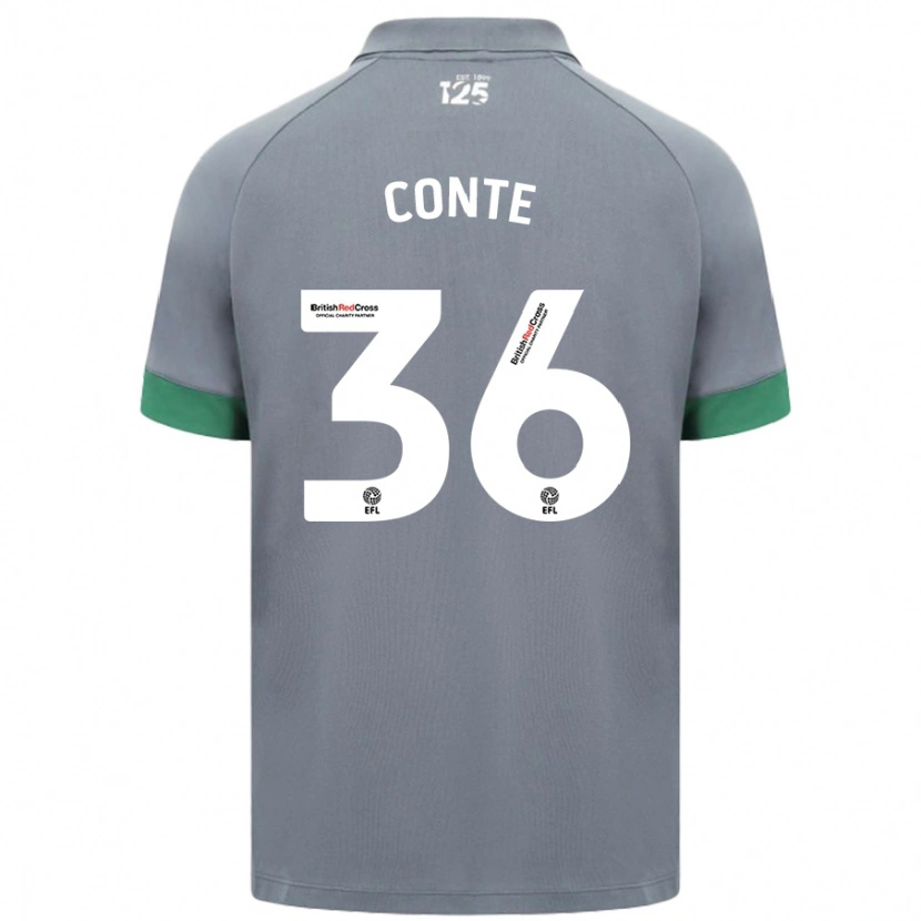 Danxen Män Raheem Conte #36 Mörkgrå Bortatröja Matchtröjor 2024/25 Tröjor T-Tröja