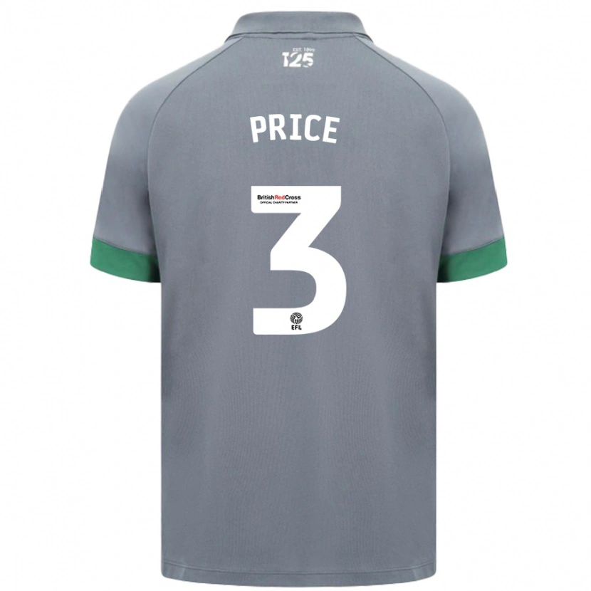 Danxen Män Ffion Price #3 Mörkgrå Bortatröja Matchtröjor 2024/25 Tröjor T-Tröja