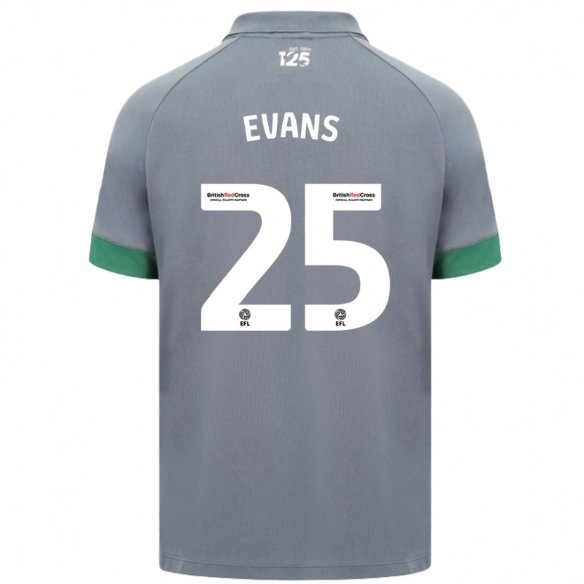 Danxen Män Kieron Evans #25 Mörkgrå Bortatröja Matchtröjor 2024/25 Tröjor T-Tröja