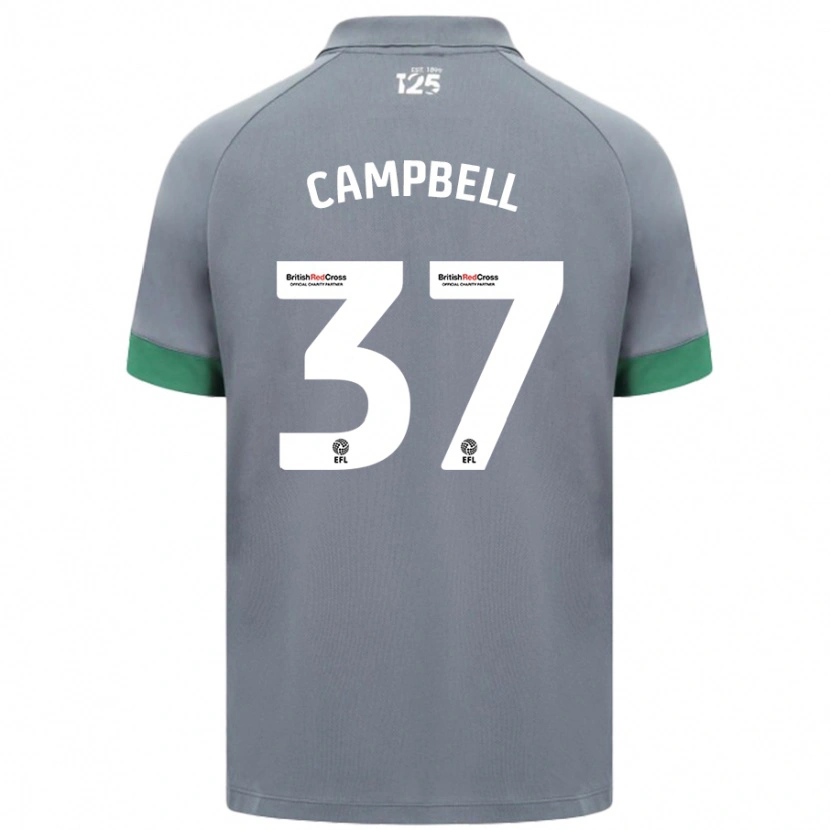 Danxen Män Vontae Daley-Campbell #37 Mörkgrå Bortatröja Matchtröjor 2024/25 Tröjor T-Tröja