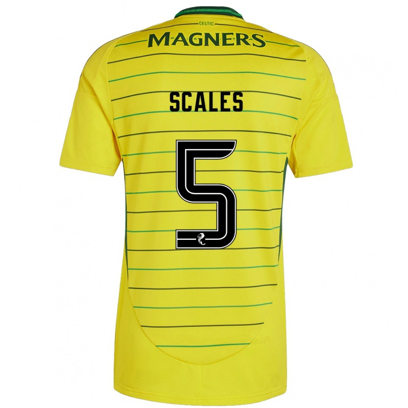 Danxen Män Liam Scales #5 Gul Bortatröja Matchtröjor 2024/25 Tröjor T-Tröja