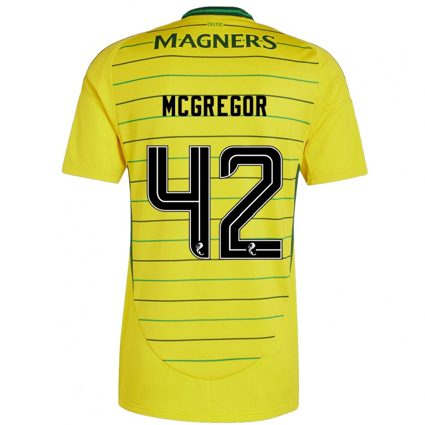 Danxen Män Callum Mcgregor #42 Gul Bortatröja Matchtröjor 2024/25 Tröjor T-Tröja