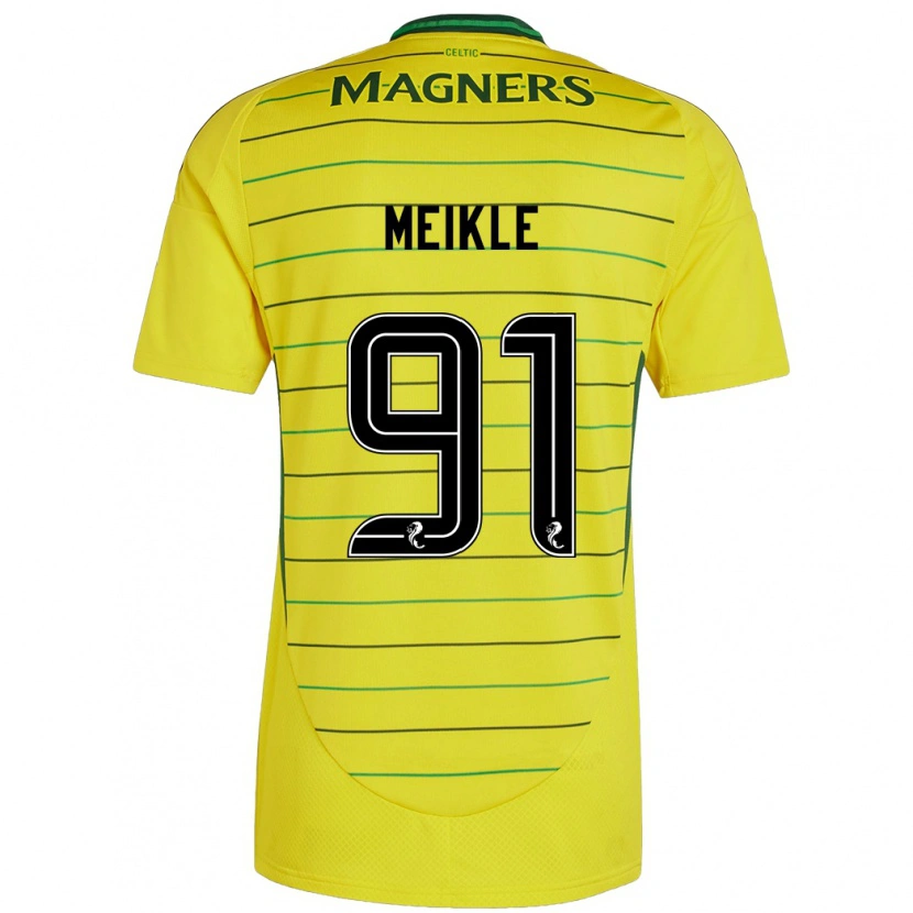 Danxen Män Jamie Meikle #91 Gul Bortatröja Matchtröjor 2024/25 Tröjor T-Tröja