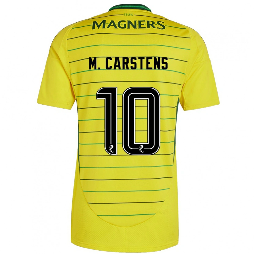 Danxen Män Mathilde Carstens #10 Gul Bortatröja Matchtröjor 2024/25 Tröjor T-Tröja