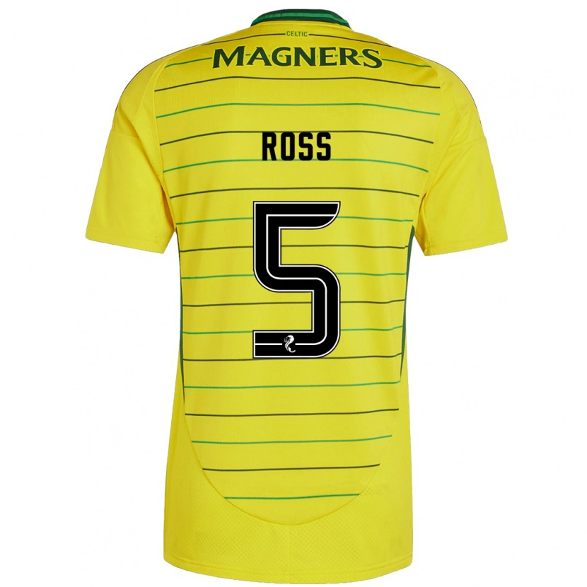 Danxen Män Natalie Ross #5 Gul Bortatröja Matchtröjor 2024/25 Tröjor T-Tröja