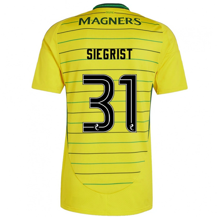 Danxen Män Benjamin Siegrist #31 Gul Bortatröja Matchtröjor 2024/25 Tröjor T-Tröja