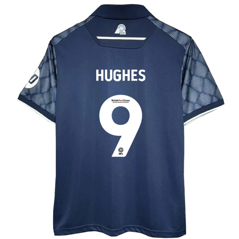 Danxen Män Rosie Hughes #9 Svart Bortatröja Matchtröjor 2024/25 Tröjor T-Tröja