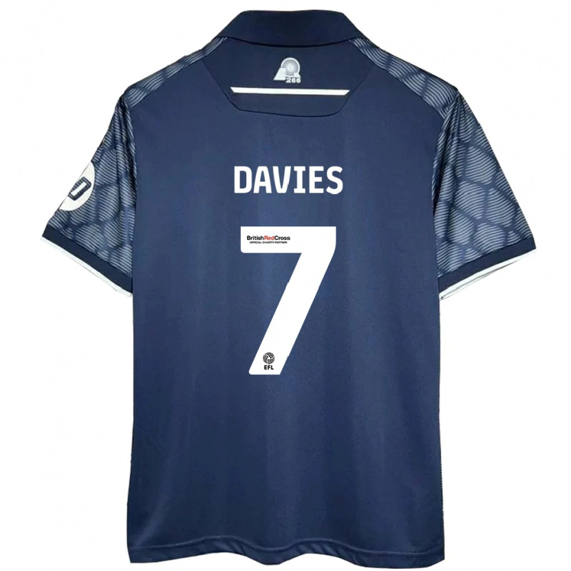 Danxen Män Jordan Davies #7 Svart Bortatröja Matchtröjor 2024/25 Tröjor T-Tröja