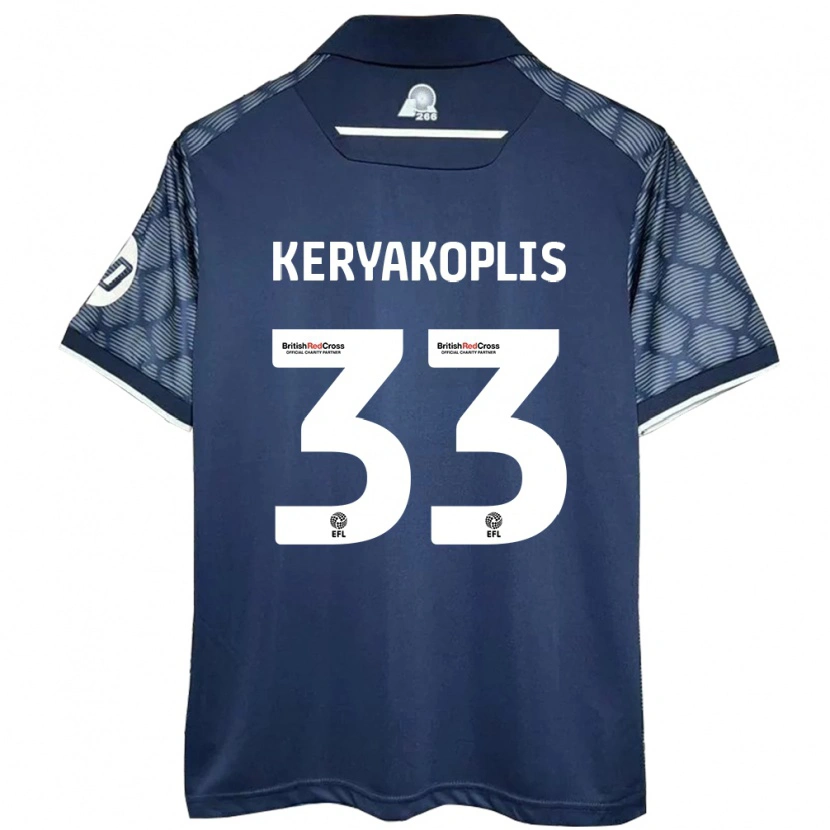 Danxen Män Hannah Keryakoplis #33 Svart Bortatröja Matchtröjor 2024/25 Tröjor T-Tröja
