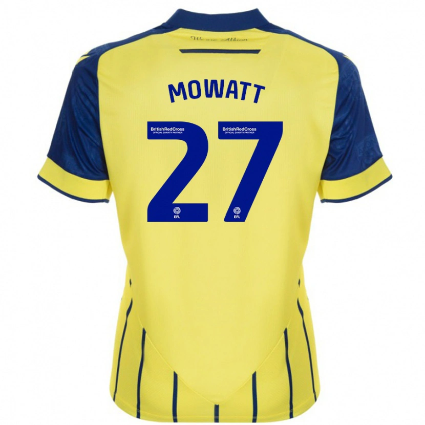 Danxen Män Alex Mowatt #27 Gul Blå Bortatröja Matchtröjor 2024/25 Tröjor T-Tröja