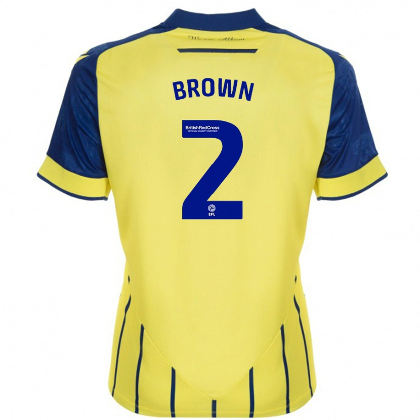 Danxen Män Ashlee Brown #2 Gul Blå Bortatröja Matchtröjor 2024/25 Tröjor T-Tröja