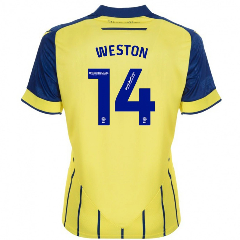 Danxen Män Steph Weston #14 Gul Blå Bortatröja Matchtröjor 2024/25 Tröjor T-Tröja
