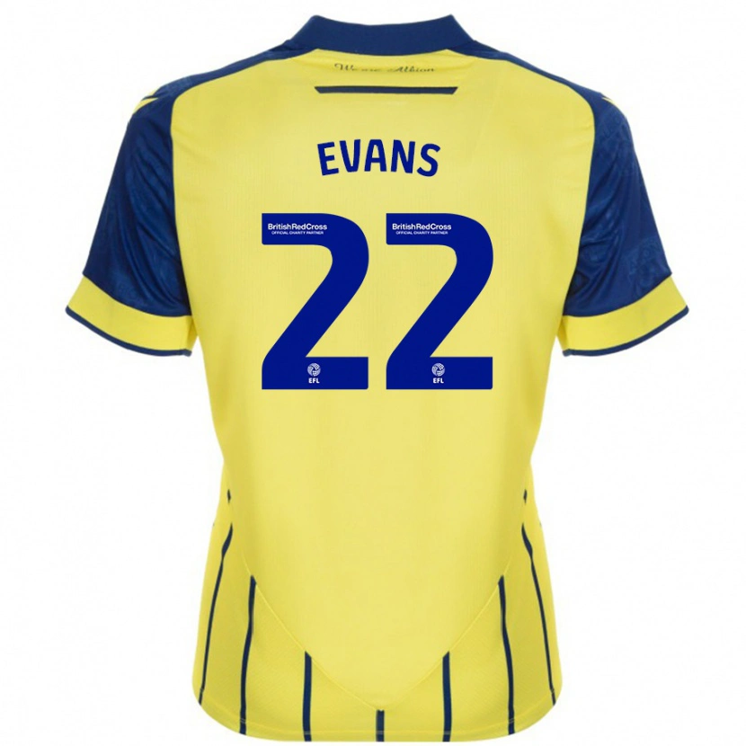 Danxen Män Kate Evans #22 Gul Blå Bortatröja Matchtröjor 2024/25 Tröjor T-Tröja