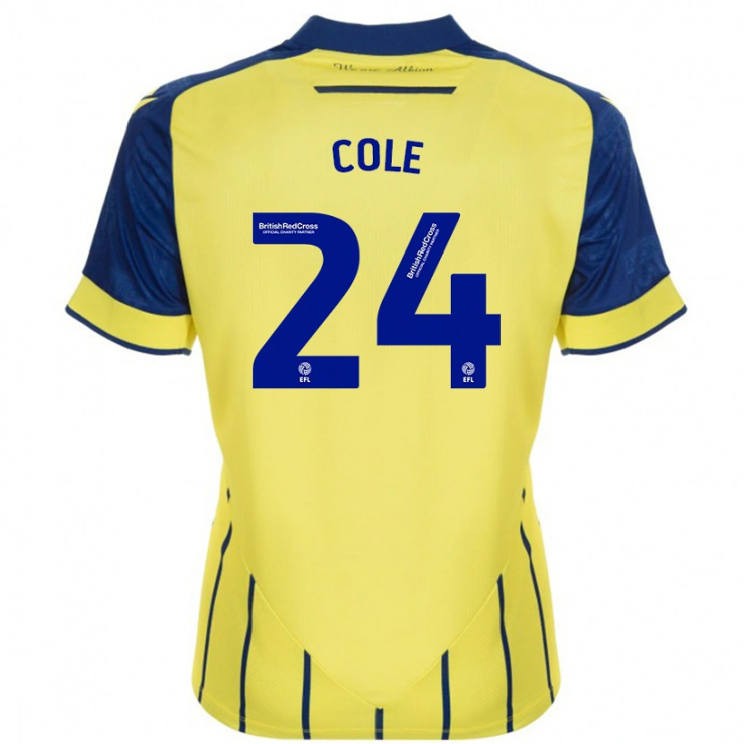 Danxen Män Delphi Cole #24 Gul Blå Bortatröja Matchtröjor 2024/25 Tröjor T-Tröja