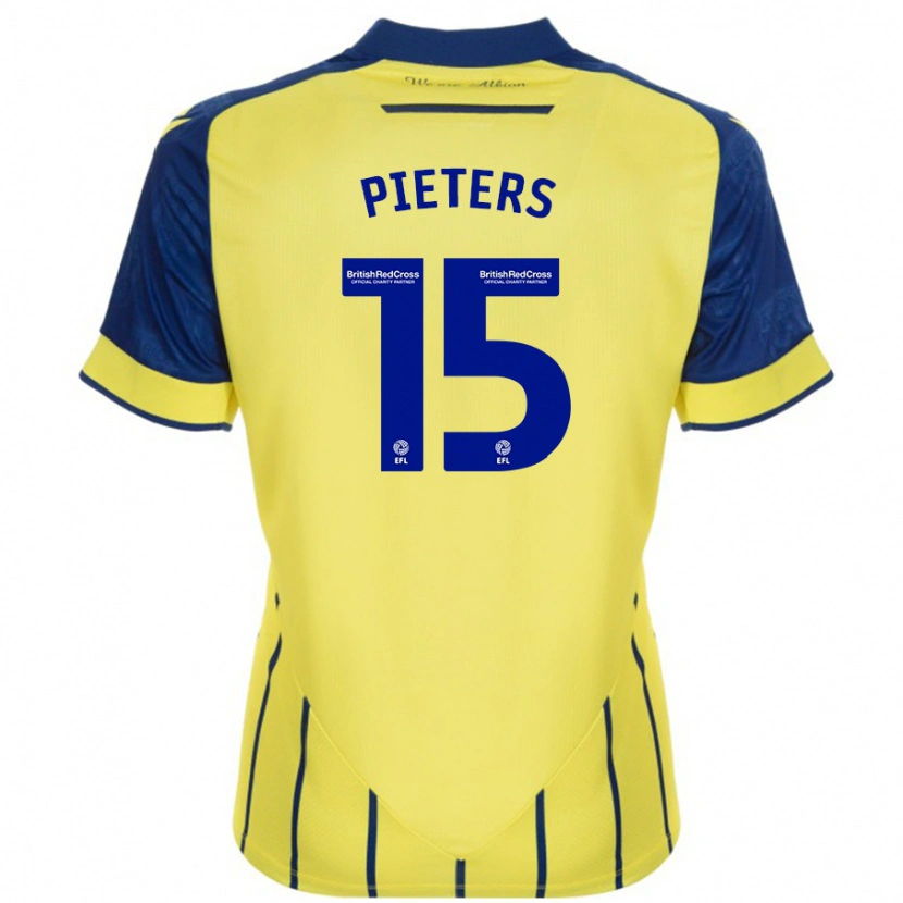Danxen Män Erik Pieters #15 Gul Blå Bortatröja Matchtröjor 2024/25 Tröjor T-Tröja