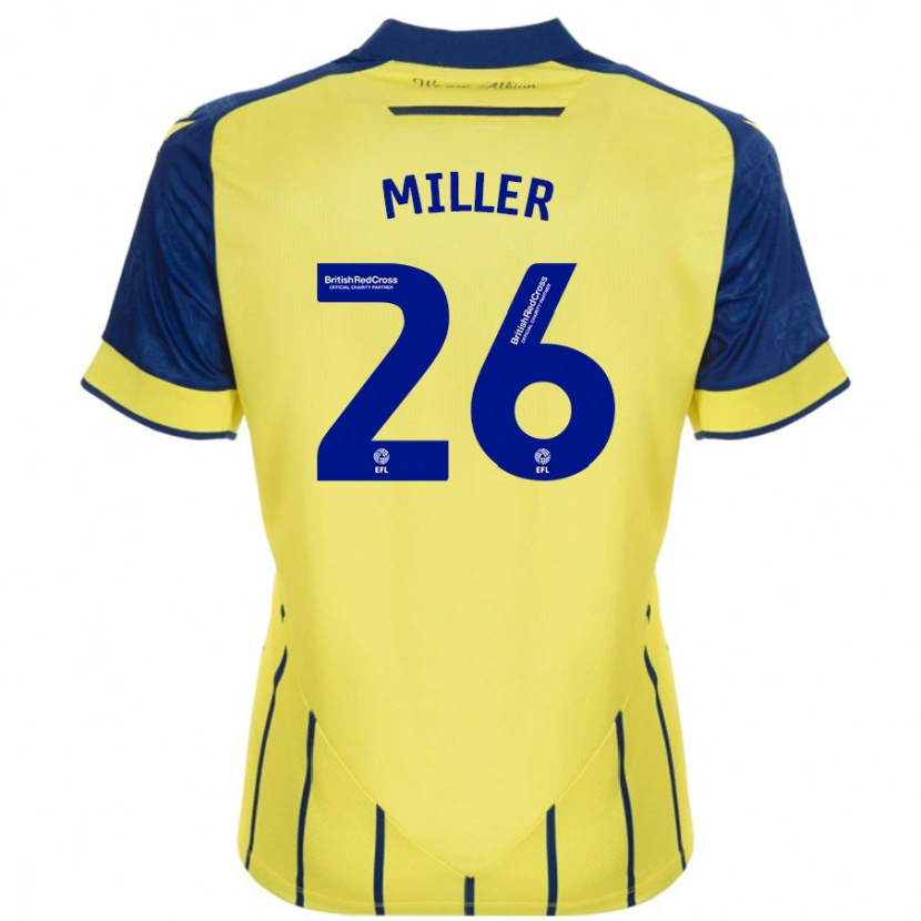 Danxen Män Nna Miller #26 Gul Blå Bortatröja Matchtröjor 2024/25 Tröjor T-Tröja