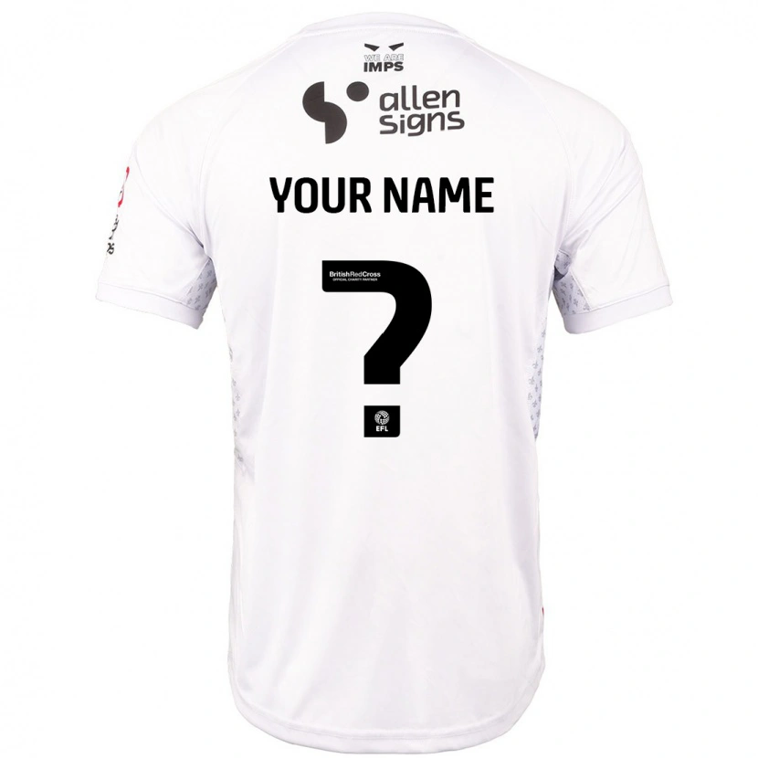 Danxen Män Ditt Namn #0 Röd Vit Bortatröja Matchtröjor 2024/25 Tröjor T-Tröja