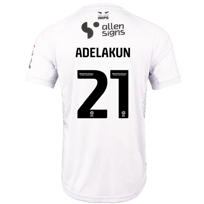 Danxen Män Hakeeb Adelakun #21 Röd Vit Bortatröja Matchtröjor 2024/25 Tröjor T-Tröja
