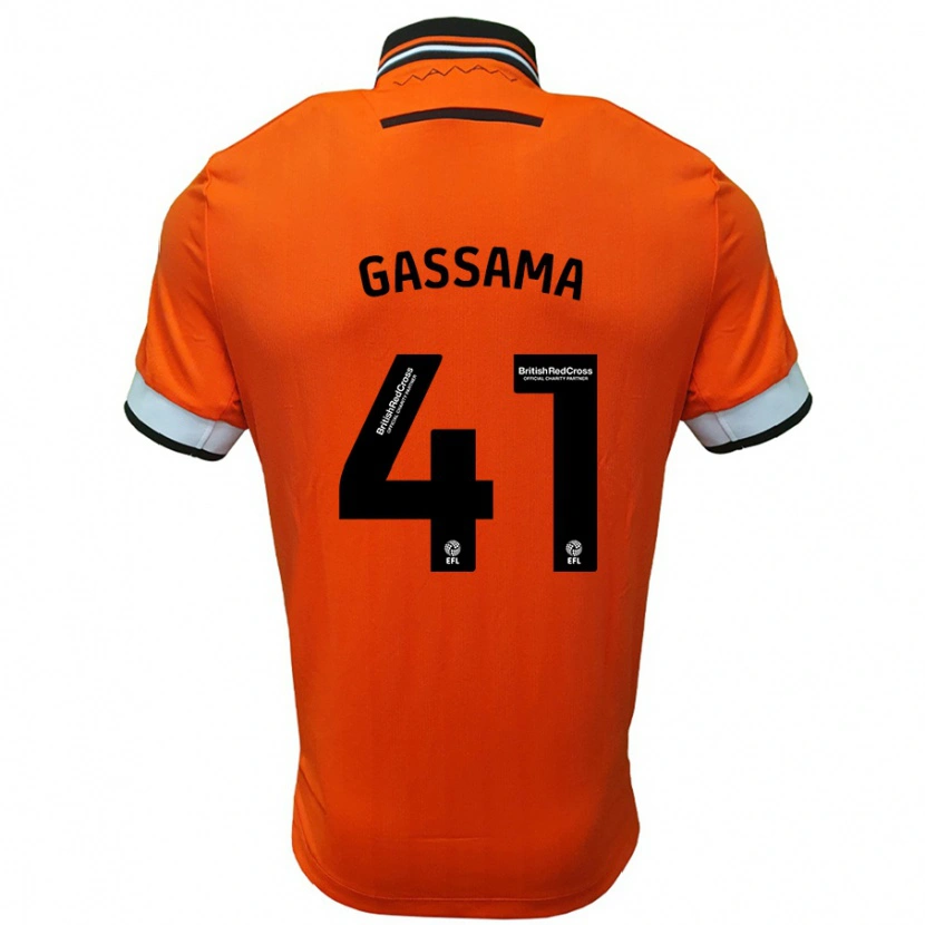 Danxen Män Djeidi Gassama #41 Orange Vit Bortatröja Matchtröjor 2024/25 Tröjor T-Tröja
