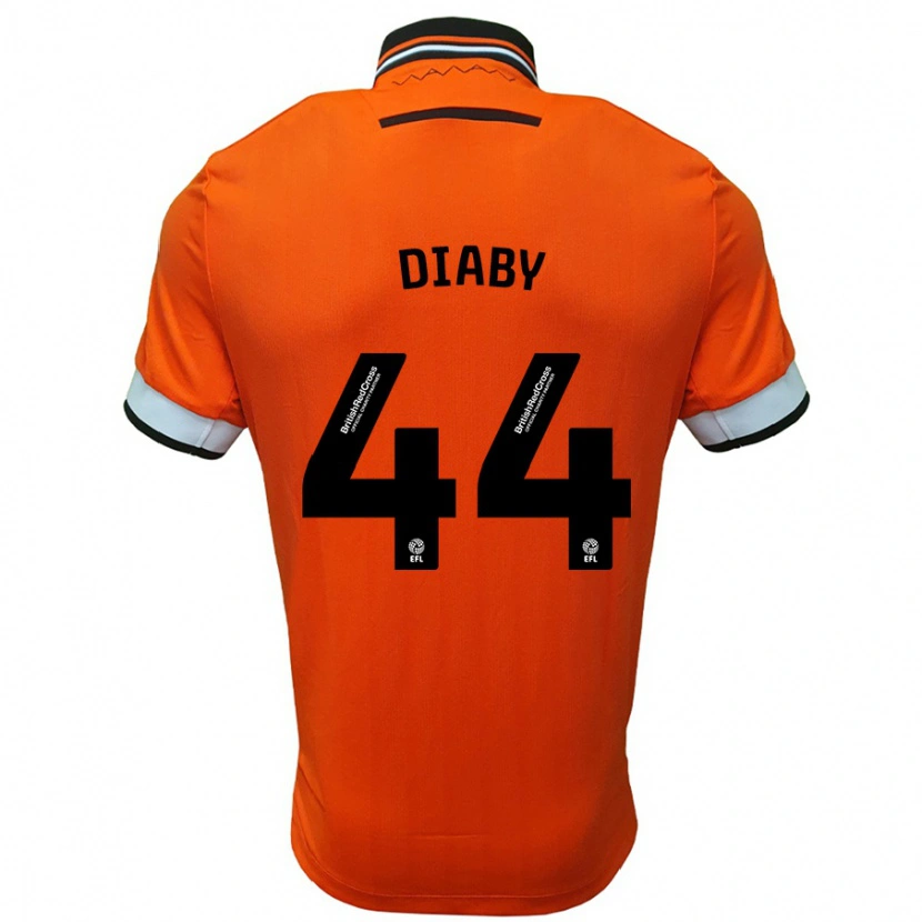 Danxen Män Momo Diaby #44 Orange Vit Bortatröja Matchtröjor 2024/25 Tröjor T-Tröja