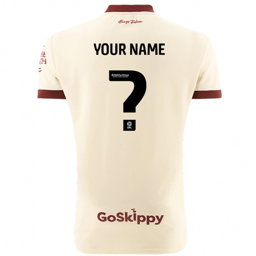Danxen Män Ditt Namn #0 Gräddvit Bortatröja Matchtröjor 2024/25 Tröjor T-Tröja