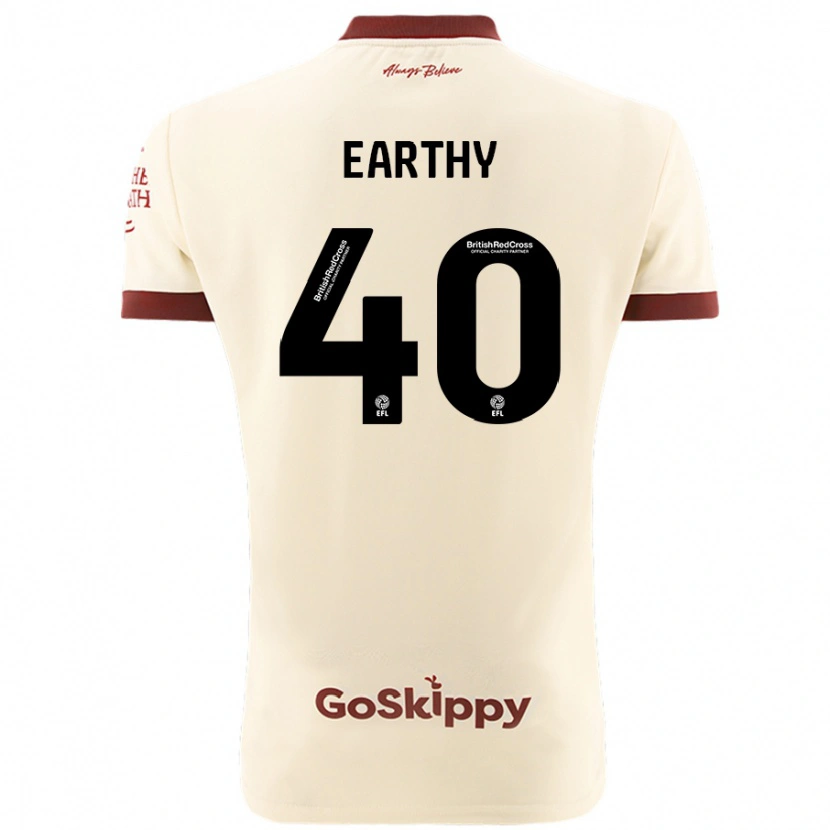 Danxen Män George Earthy #40 Gräddvit Bortatröja Matchtröjor 2024/25 Tröjor T-Tröja