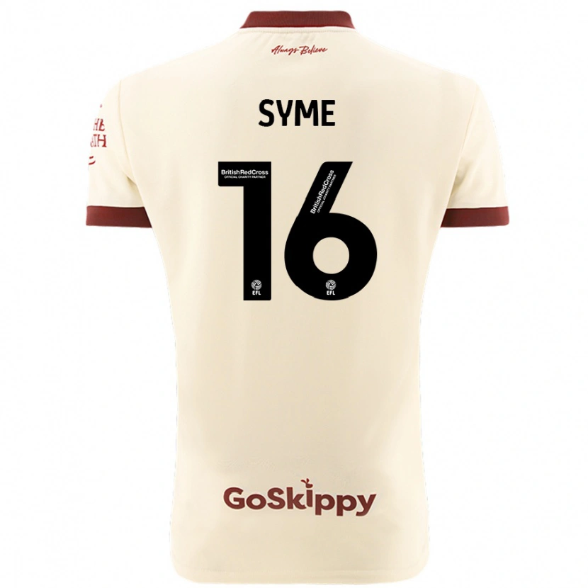 Danxen Män Emily Syme #16 Gräddvit Bortatröja Matchtröjor 2024/25 Tröjor T-Tröja