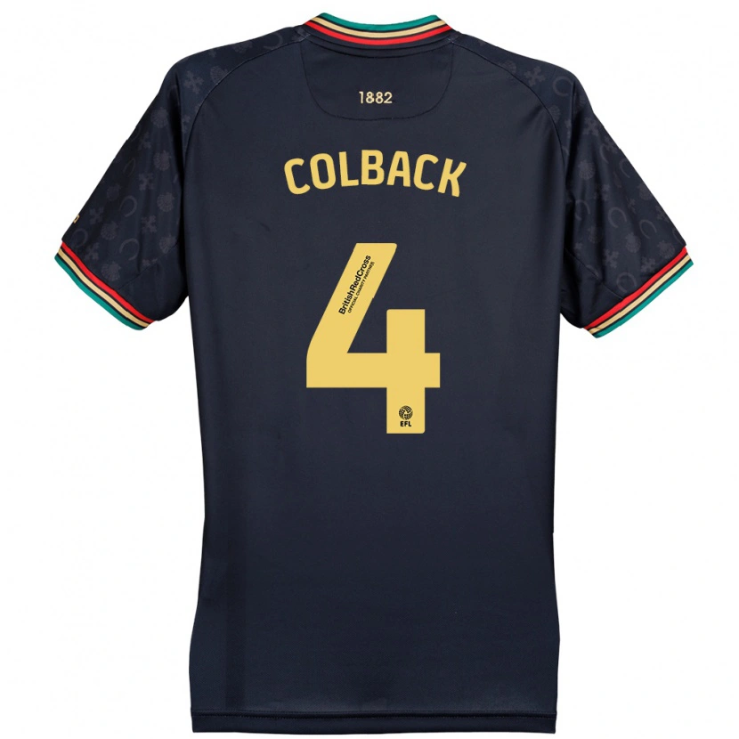 Danxen Män Jack Colback #4 Mörk Marinblå Bortatröja Matchtröjor 2024/25 Tröjor T-Tröja