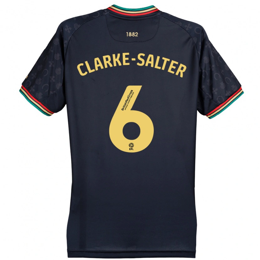 Danxen Män Jake Clarke-Salter #6 Mörk Marinblå Bortatröja Matchtröjor 2024/25 Tröjor T-Tröja