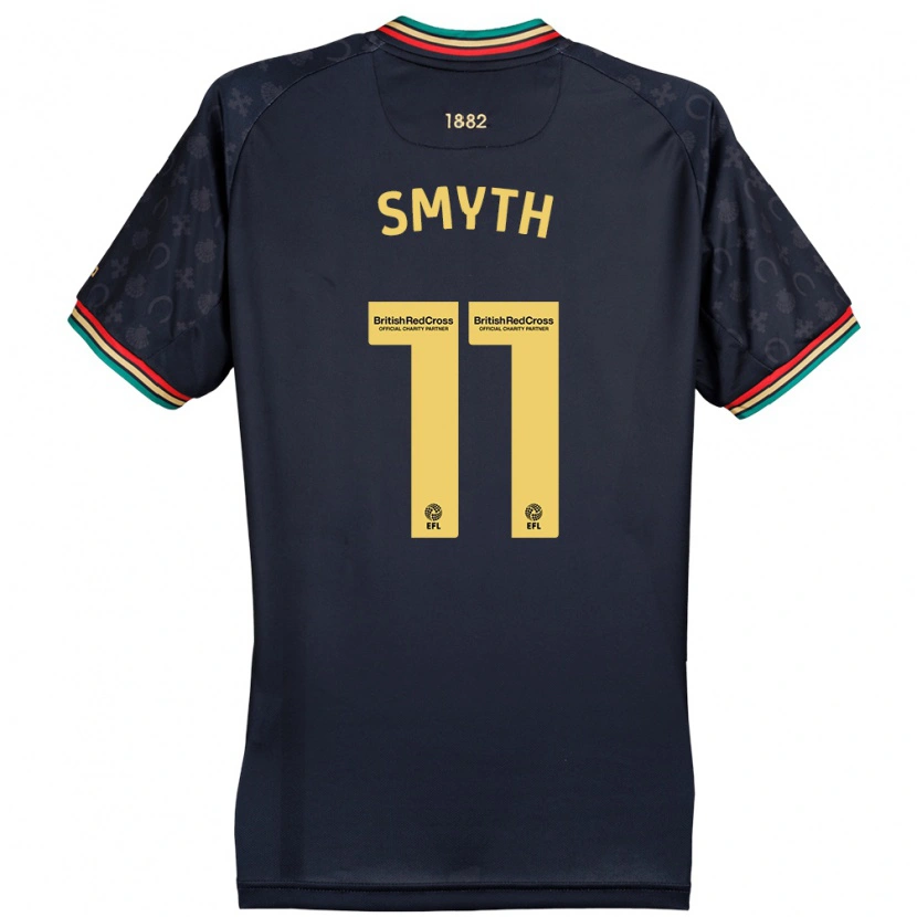 Danxen Män Paul Smyth #11 Mörk Marinblå Bortatröja Matchtröjor 2024/25 Tröjor T-Tröja