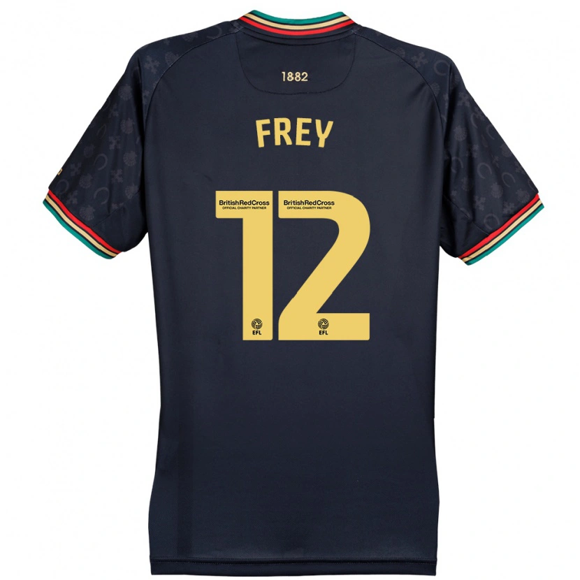 Danxen Män Michael Frey #12 Mörk Marinblå Bortatröja Matchtröjor 2024/25 Tröjor T-Tröja