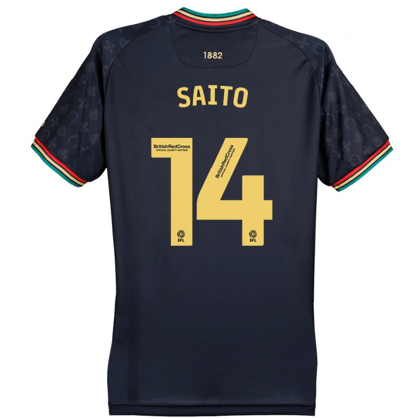 Danxen Män Koki Saito #14 Mörk Marinblå Bortatröja Matchtröjor 2024/25 Tröjor T-Tröja