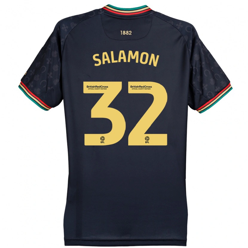 Danxen Män Matteo Salamon #32 Mörk Marinblå Bortatröja Matchtröjor 2024/25 Tröjor T-Tröja