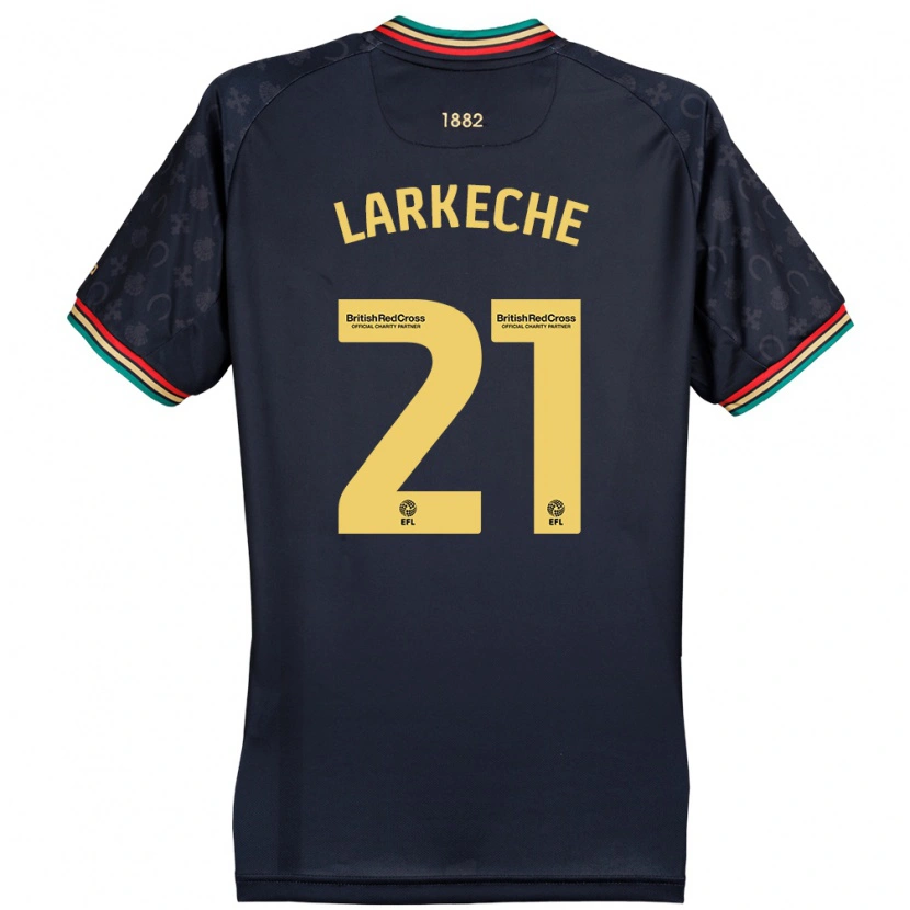 Danxen Män Ziyad Larkeche #21 Mörk Marinblå Bortatröja Matchtröjor 2024/25 Tröjor T-Tröja