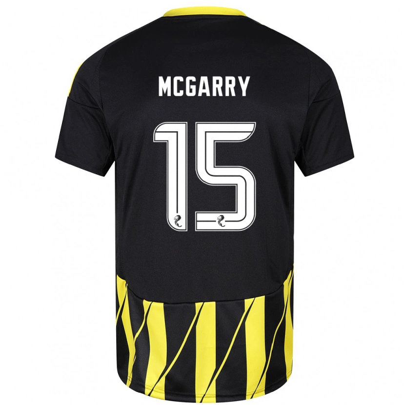 Danxen Män James Mcgarry #15 Svart Gul Bortatröja Matchtröjor 2024/25 Tröjor T-Tröja