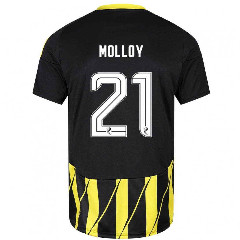 Danxen Män Gavin Molloy #21 Svart Gul Bortatröja Matchtröjor 2024/25 Tröjor T-Tröja