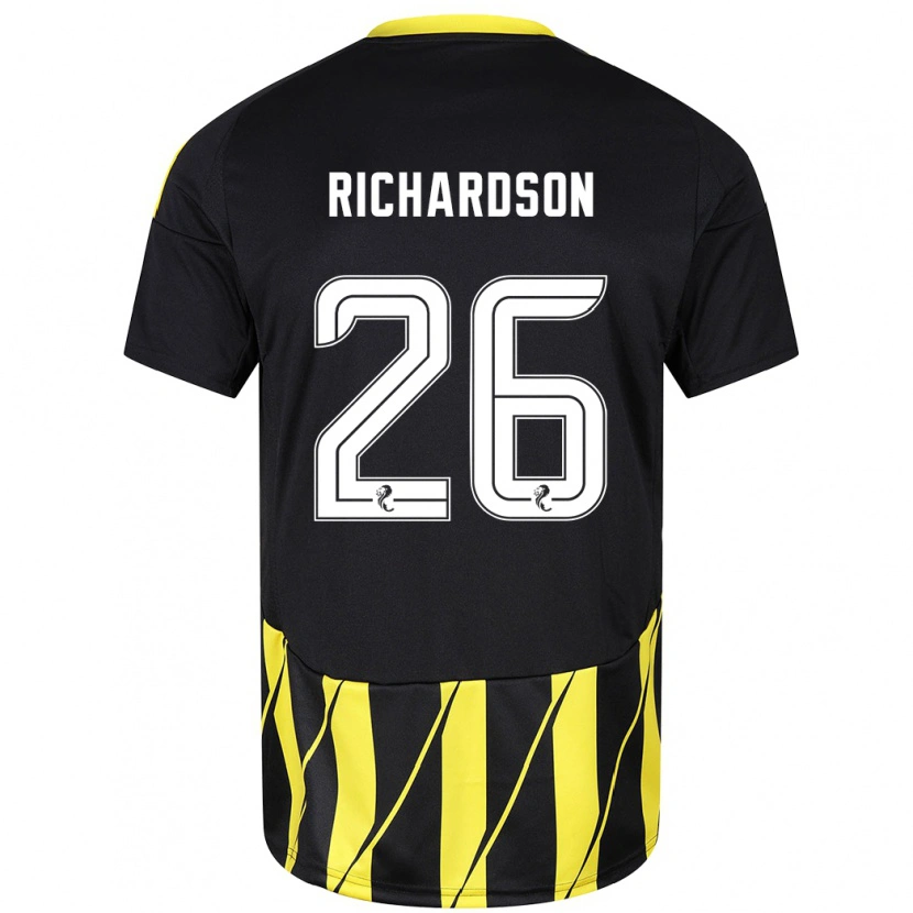 Danxen Män Jayden Richardson #26 Svart Gul Bortatröja Matchtröjor 2024/25 Tröjor T-Tröja