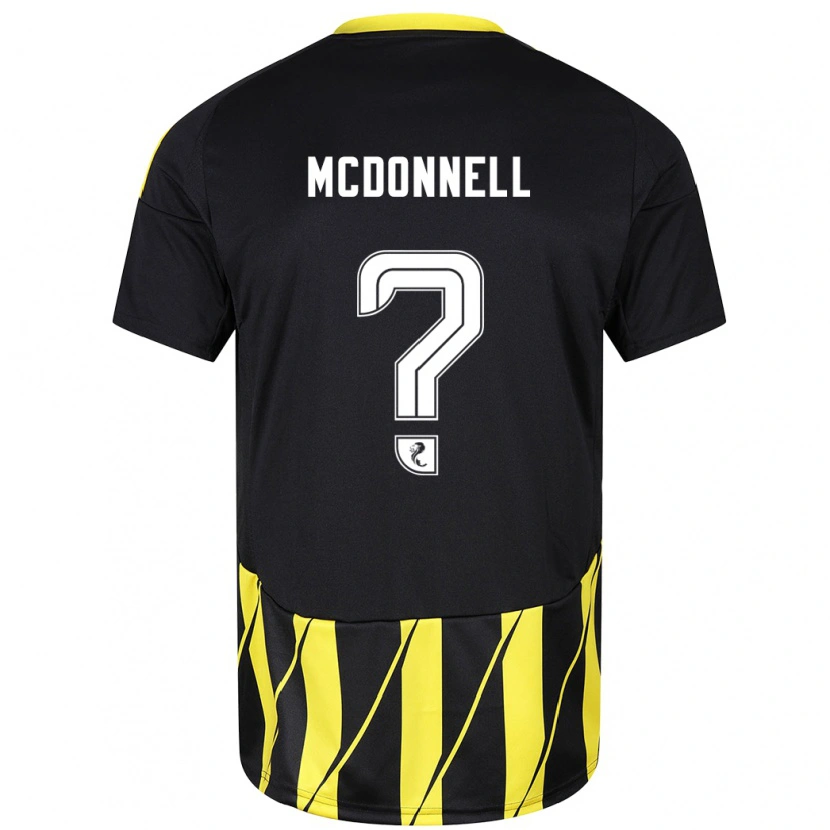 Danxen Män Noah Mcdonnell #0 Svart Gul Bortatröja Matchtröjor 2024/25 Tröjor T-Tröja