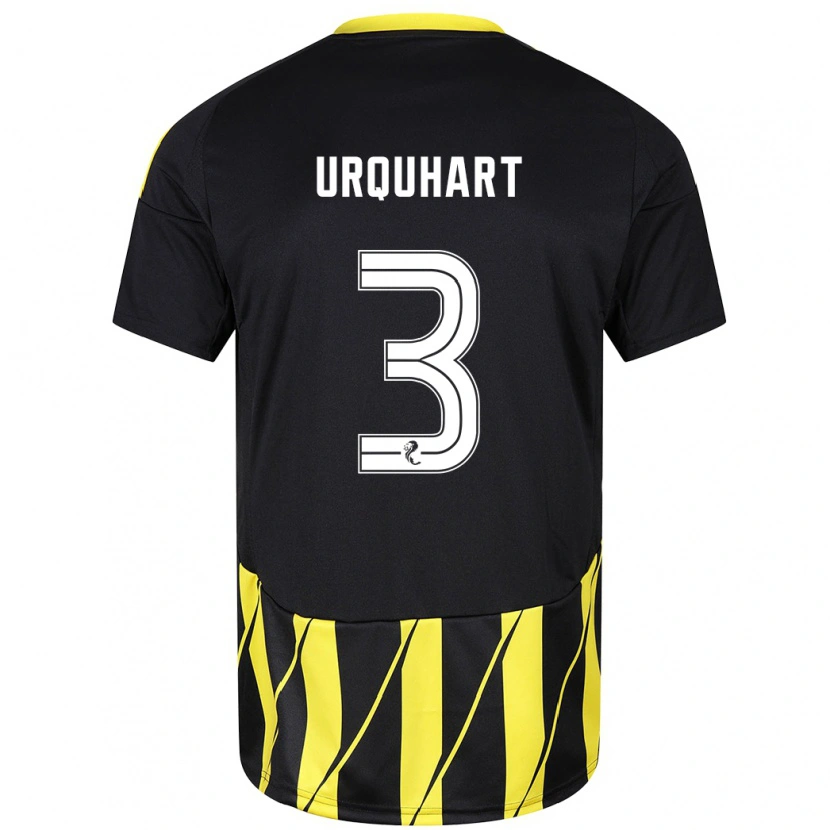 Danxen Män Millie Urquhart #3 Svart Gul Bortatröja Matchtröjor 2024/25 Tröjor T-Tröja