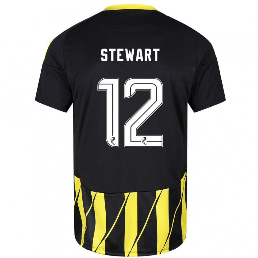 Danxen Män Hannah Stewart #12 Svart Gul Bortatröja Matchtröjor 2024/25 Tröjor T-Tröja