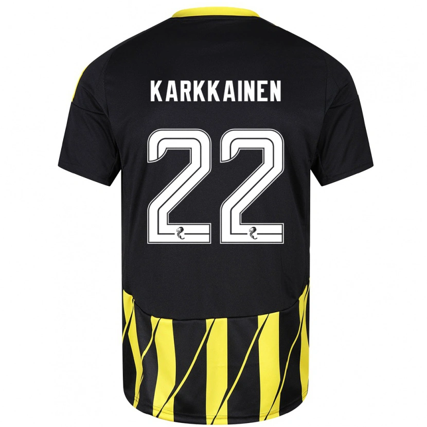 Danxen Män Elena Kärkkäinen #22 Svart Gul Bortatröja Matchtröjor 2024/25 Tröjor T-Tröja