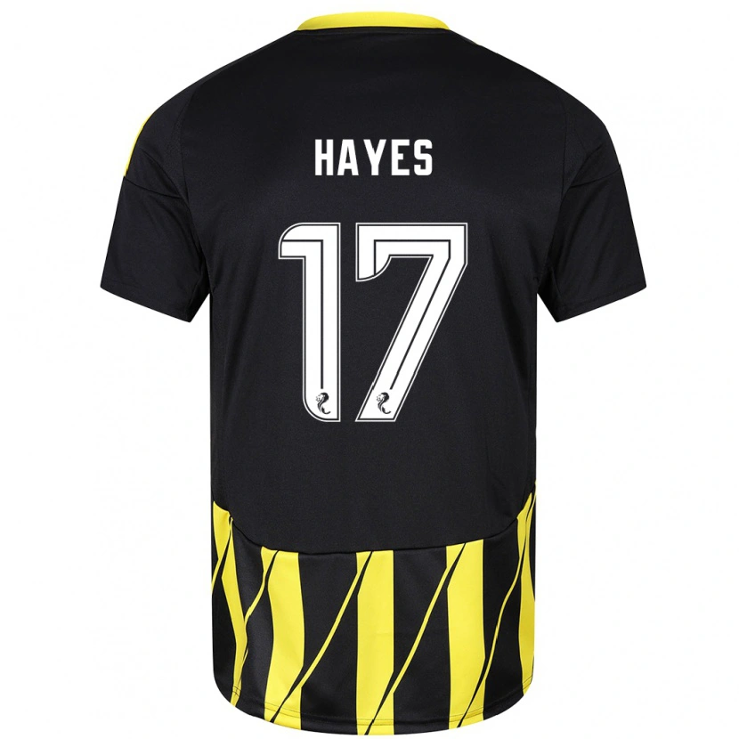 Danxen Män Jonny Hayes #17 Svart Gul Bortatröja Matchtröjor 2024/25 Tröjor T-Tröja