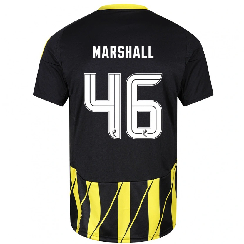 Danxen Män Findlay Marshall #46 Svart Gul Bortatröja Matchtröjor 2024/25 Tröjor T-Tröja