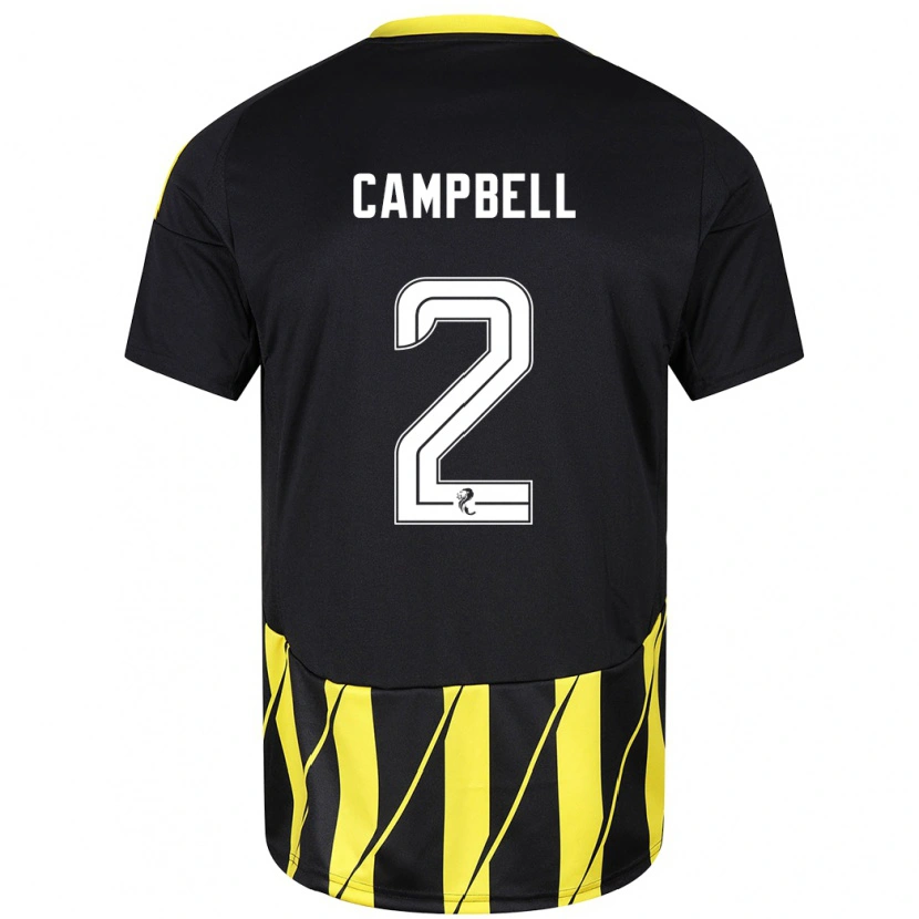 Danxen Män Loren Campbell #2 Svart Gul Bortatröja Matchtröjor 2024/25 Tröjor T-Tröja