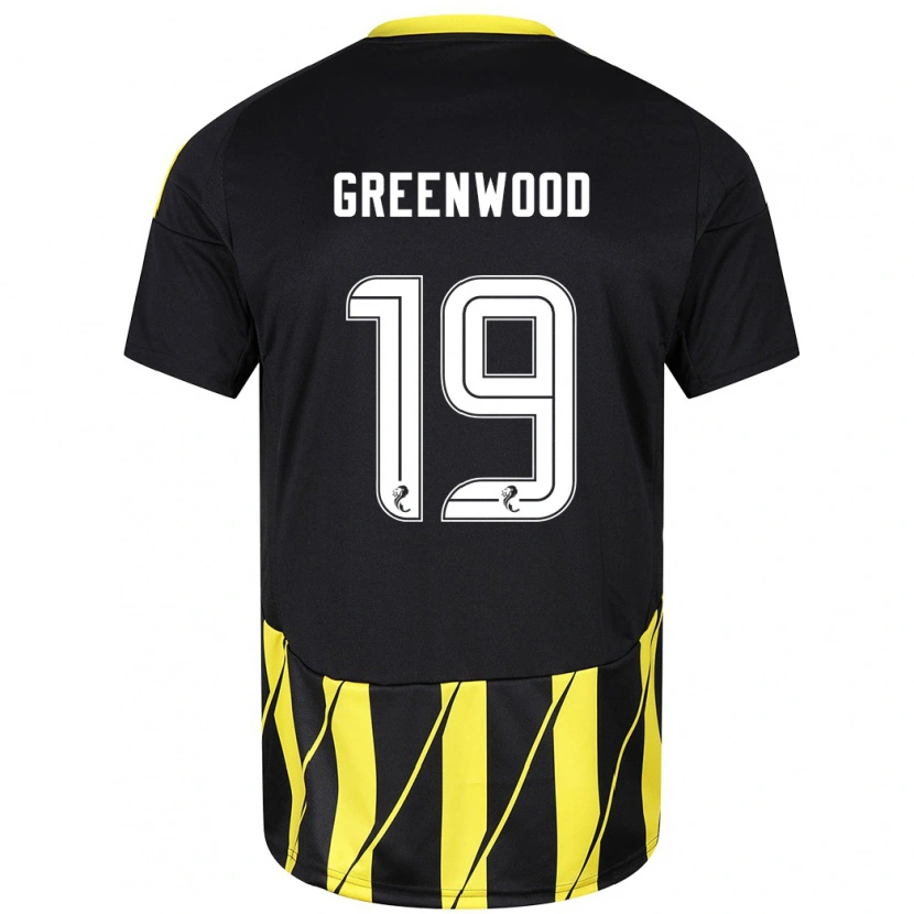 Danxen Män Brodie Greenwood #19 Svart Gul Bortatröja Matchtröjor 2024/25 Tröjor T-Tröja