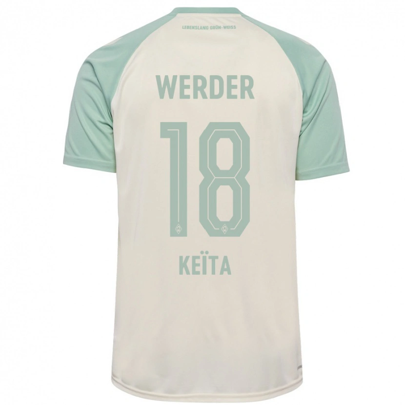 Danxen Män Naby Keïta #18 Benvit Ljusgrön Bortatröja Matchtröjor 2024/25 Tröjor T-Tröja