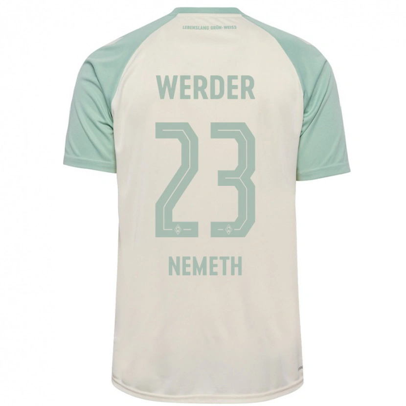 Danxen Män Hanna Németh #23 Benvit Ljusgrön Bortatröja Matchtröjor 2024/25 Tröjor T-Tröja