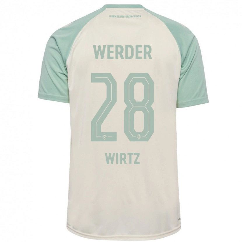 Danxen Män Juliane Wirtz #28 Benvit Ljusgrön Bortatröja Matchtröjor 2024/25 Tröjor T-Tröja