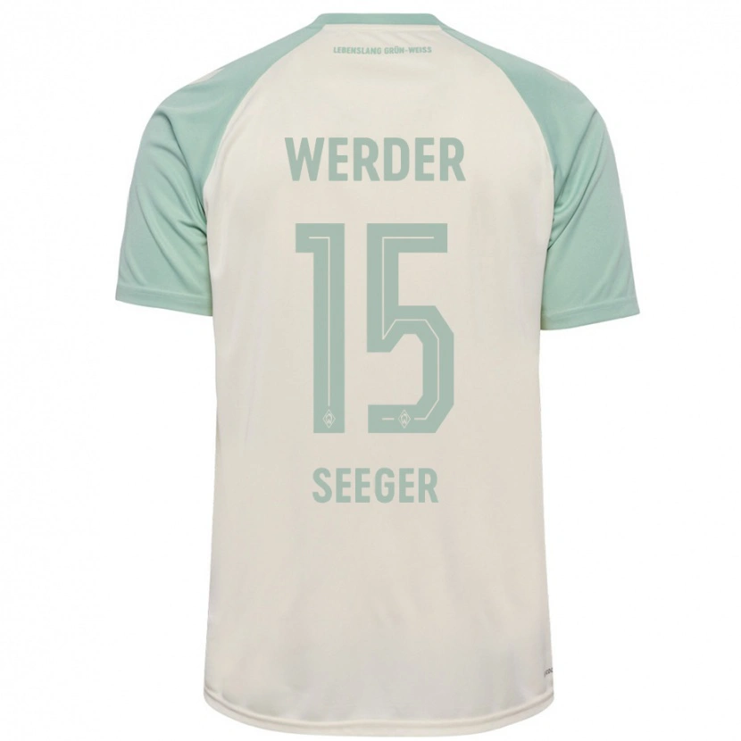 Danxen Män Ben Ekobena-Seeger #15 Benvit Ljusgrön Bortatröja Matchtröjor 2024/25 Tröjor T-Tröja